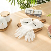 신제품 친환경 키친아트 만능 니트릴 블렌드 위생 화이트 반투명 고무장갑 냄새걱정 NO~, 니트릴 고무장갑 (S)
