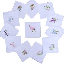 5pcs 여성면 손수건 꽃 꽃 자수 나비 레이스 포켓 ha
