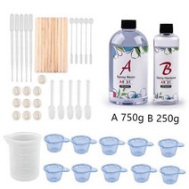 에폭시 수지 AB 접착제 키트 3:1 1:1 투명 크리스탈 클리어 DIY 쥬얼리 제작 액세서리, CHINA, A750g-B250g set
