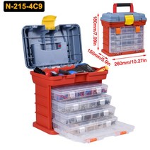 다용도 이동식 공구함 DIY 부품함 정리함 가정용 전문가용 공구박스 NEWACALOX-야외 도구 상자 4 겹 낚시
