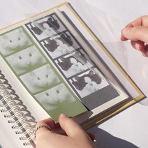 네컷 사진 앨범 포토북 사진첩 포토 접착식 스프링, 레드 오렌지
