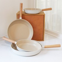 리빙아트 논스틱 세라믹코팅 우드 인덕션 후라이팬 20cm 24cm 28cm 30cm, 24cm후라이팬