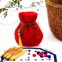 어린이 윷놀이세트 복주머니포장(유아윷놀이세트 어린이집 설날선물), 흰색