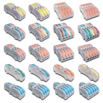 인테리어부품미니 고속 와이어 케이블 커넥터 범용 소형 도체 스프링 스플라이싱 배선 커넥터 푸시인 터미널 블록 p421 f12, p425, 50개