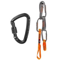 GM CLIMBING 23kN 나일론 안전 체인 CE UIAA 인증 16mm 더블 랩 슬링 개인 앵커 테더 시스템 보조 등반 해먹 서스펜션 97cm / 38인치 (24KN 카라비너, Package With 24kn Black Carabi