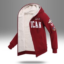 루찌 남성 겨울용 MZ-아메리카 양털 후드집업 기모 후드