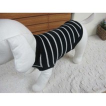 [닥스훈트옷 강아지옷 Only for dachshund size]흑백 줄무늬 피치후라이스 민소매 티셔츠