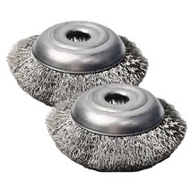 플렌티 반컵브러쉬 4인치 스텐 2개 녹 제거 솔 철솔 쇠솔 바닥 청소 기계, 반컵브러쉬4인치스텐2개