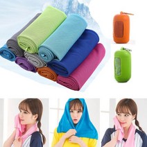 기능성 아이스쿨타올+케이스 스카프 넥워머 휴대용 낚시용품수건, 오렌지