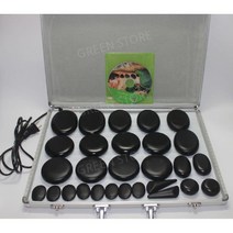 마사지 테라피 스파 돌 스톤마사지 경락 괄사 핫스톤 마사지돌 스톤, 검은색