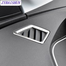 자동차 스타일링 2pcs 스테인레스 스틸 대시 보드 작은 에어컨 콘센트 장식 커버 푸조 5008 3008 GT -18