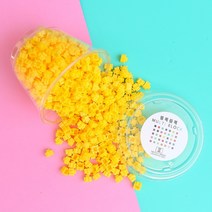 10mm 디폼 톡톡 멀티 블럭 대용량세트 도안 130여종, 10mm 리필 300개(미디엄옐로우)