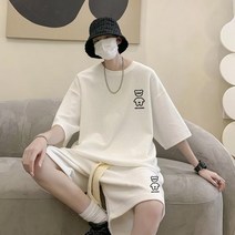 짧은 힙합 록 캐주얼 짧은 곰 티셔츠 반바지 2 조각 여름 tracksuit 2023