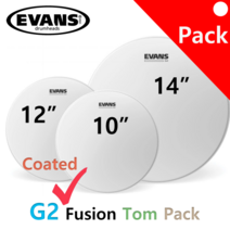 EVANS G2 클리어 퓨전 드럼 헤드 팩 10 12 14 대신악기