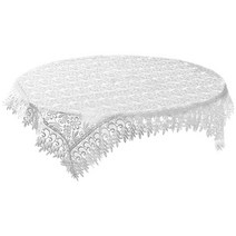 COLORBIRD 식탁보 레이스 예쁜 흰색 식탁 냉장고 매트 TV 커버 방진 귀여운 세련된 멀티 커버 (150x150cm)