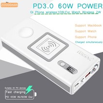 애플워치보조배터리 ferising for iwatch macbook wireless, 20000mAh
