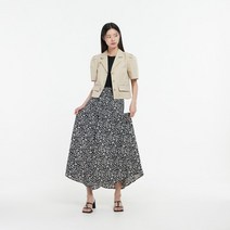 [랩] 플라워 프린트 롱 밴딩 스커트