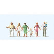 Preiser 10284 디오라마 미니어처 나들이 외출 나온 가족 7명 세트 사람 피규어 모형