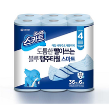 스카트 프레쉬블루 행주타월 두께레벨4 36매, 6롤, 1개
