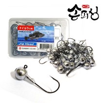 손피싱 썬베이트 지그헤드/광어 다운샷 우럭 배스 채비, 1/8oz(65개입), 중간바늘