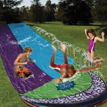 4.8m 두 배 파도 물 미끄럼 PVC 아이 뒤뜰 옥외 물 게임 장난감 toboggan aquatique를 위한 팽창식 잔디밭 물 미끄럼 수영장|Fun Lawn Water Sl, 1개, Single surf