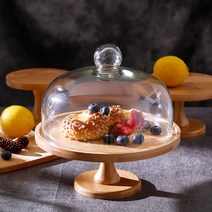 빵 진열 트레이 접시 진열장 원형 매대 시식 랙 카페, 중형 원형 트레이(직경 20cm)+뚜껑