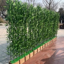 인조 대나무 인테리어 장식 파티션 호텔 쇼핑몰 조경, 1m 대나무 14개  화분 길이 80cm