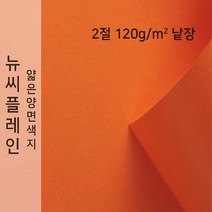 뉴씨플레인 종이문화 얇은 양면색지 120g 2절 낱장 1매 No.29 주황색, 1장