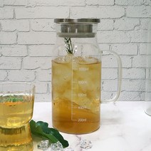 BESTAR 베스타 내열유리 물병 스텐뚜껑 냉장고물병, 1200ml×1개