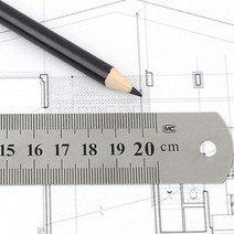 20CM 쇠 자 스틸 철 직선 방안 자 제도 학용품 INCH