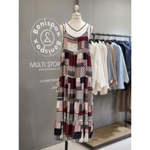 보니스팍스 기하학 패턴 끈나시 원피스 AA38OP040