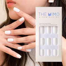 THEMIMO 더미모 말랑 착붙 네일팁 24tips 단색 컬러 붙이는네일팁 국내제작 인조손톱 풀팁, 더미모네일 21.화이트, 1개