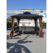 야외 정자 원두막 팔각정 파걸러 파빌리온 조립 농막, 2.5X2.5m 4기둥 파빌리온