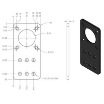 Nema17 스테퍼 모터 마운트 플랫 브래킷 알루미늄 3D 프린터 고정 블랙, 한개옵션0