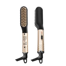 전문가용매직기 볼륨 미용실 전문가용 미니 고데기 뿌리 봉 남자 무선 고데기 매직기 전문 헤어 컬러 헤어 빗 브러시 수염 스트레이트 너 다기능 헤어 스트레이트 빗 빠른 가열 도구, 금, 영국