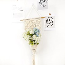 스타일호 플라워 조화꽃 걸이 마크라메 월행잉 인테리어 소품 벽 장식, 플라워조화꽃걸이마크라메