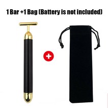 안면비대칭교정 24k 골드 페이스 리프트 바 롤러 진동 슬리밍 마사지 가방 페이셜 스틱, 검은색 가방