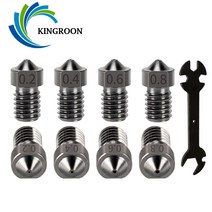 킹룬 KINGROON-E3D 하드 스틸 노즐 핫 엔드 압출기 압출 M6 나사산 1.75mm 필라멘트 렌치 3D 프린터 부품 4 개, [08] Brazil Free Shipping