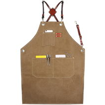 오가닉라이프 캔버스 프리미엄 가죽끈 앞치마 카페 바리스타 공방 공장직영 남녀공용 심플 예쁜 앞치마모음, 캔버스 프리미엄 가죽끈 앞치마 (카푸치노)