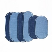 니뜨 데님 타원형 가방바닥 뜨개실무료도안증정 뜨개부자재 파우치바닥 데님타원형바닥 가방바닥 뜨개바닥, 진청