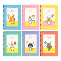 [문구조아] 카카오프렌즈 해피모먼트 신학기 스프링 노트 무지, 6개