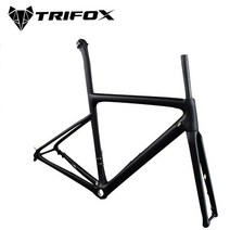초경량 탄소 카본 자전거 trifox x16 섬유 도로 프레임 디스크 브레이크 전문 사이클링 레이싱 프레임 세트 ud matt sl6 다채로운, 52cm, no logo matte black