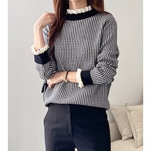 에이렌 에이렌 울 배색 넥프릴 니트 RL5KN939