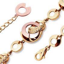 비앤비골드 [비앤비골드] 14K 크로스 콤비 매듭 체인 팔찌 NPB33796