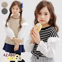 아자브키즈 코튼 멜빵 원피스