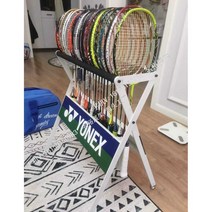 배드민턴 테니스라켓 거치대 정리 렉 수납 장비 용품, 블루