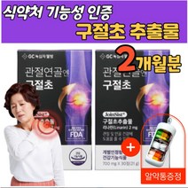 관절연골엔 구절초 추출물 리나린 무릎 어깨 허리 손목 발목 노인 관절 연골 조인트 우슬 오가피 복합물 알약 통 증정, 2박스