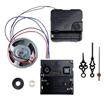 진자 시계 운동 메커니즘 키트 음악 차임 상자가있는 DIY 석영 시계 액세서리, 검은색, ABS