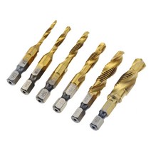 땅파는기계 땅파기 1pcs m3 m4 m5 m6 m8 m10 핸드 탭 드릴 비트 hss 4341 나사 나선형 포인트 스레드 금속 가공 육각 섕크 기계 탭 키트 메트릭 p, 1개 m8