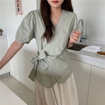 허니시스터 22JN03 483 랩스타일 블라우스